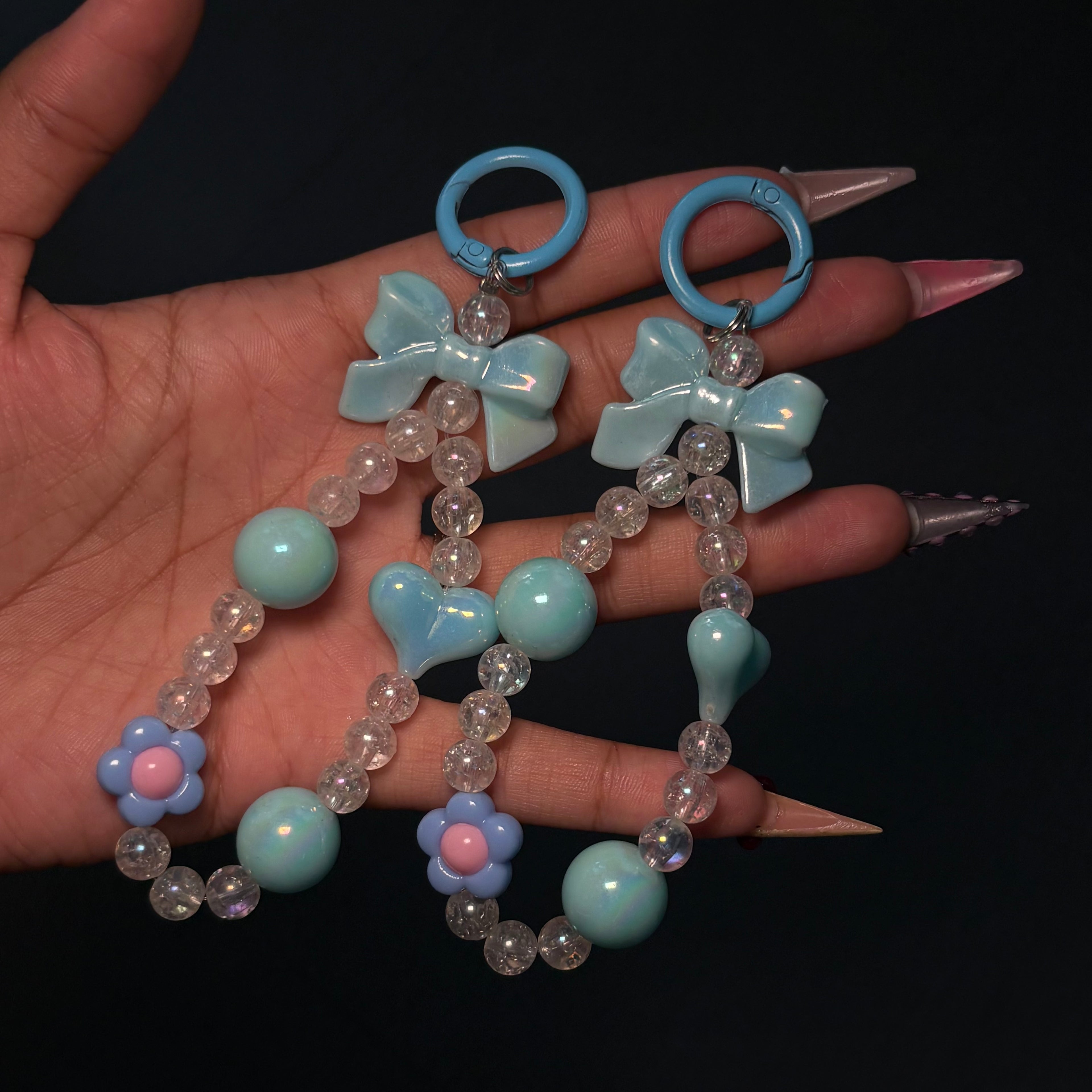 Blue Bow Drop Purse Charm