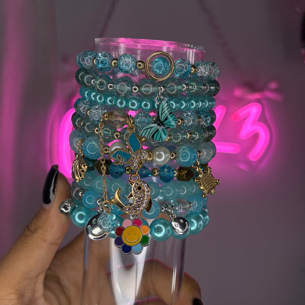 Blue 10PC Meg Stack (Beaded Bracelet Set)