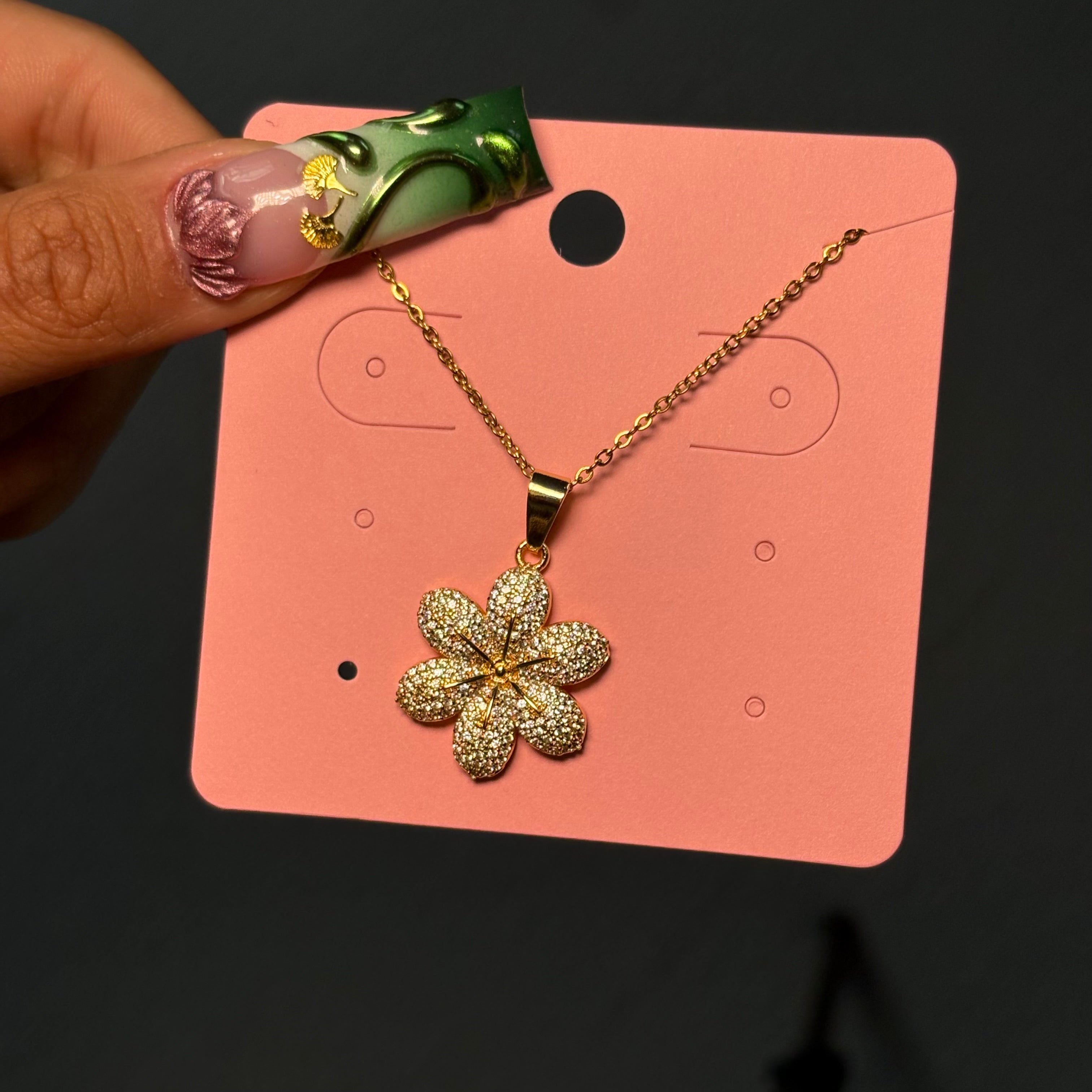 Gold Diamond Flower Power Necklace