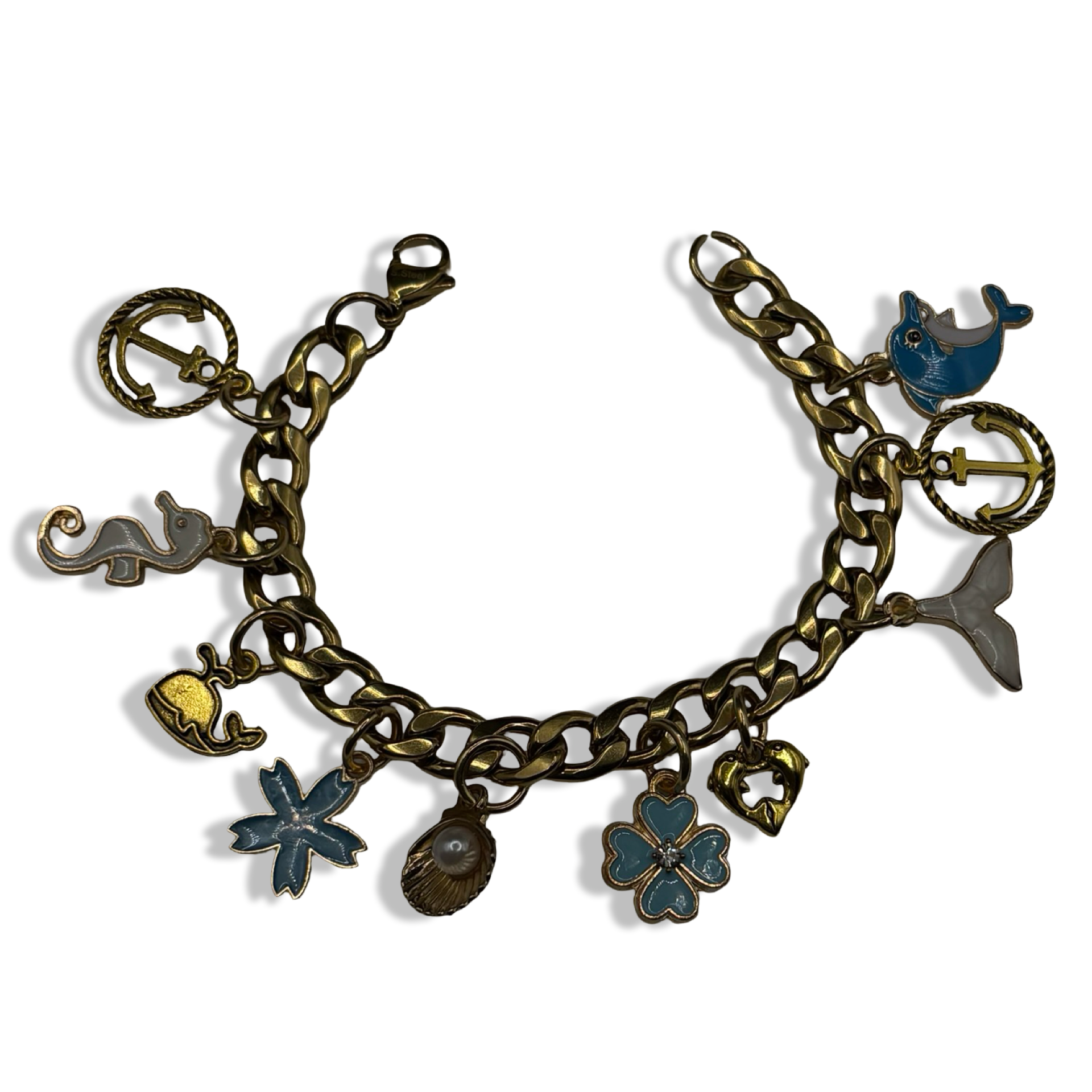 Gold Siren 🧜🏼‍♀️ Cuban Charm Bracelet