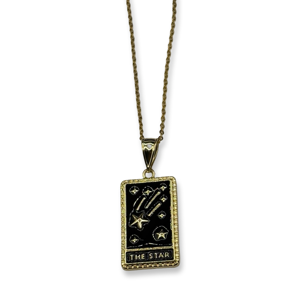 Gold Diamond The Star Card Necklace
