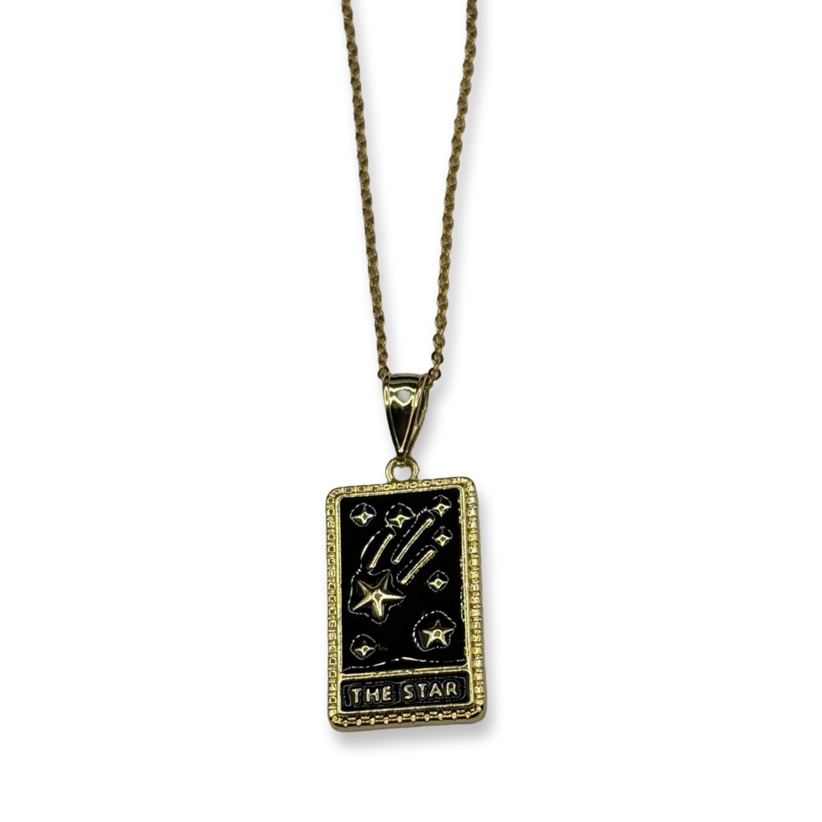 Gold Diamond The Star Card Necklace