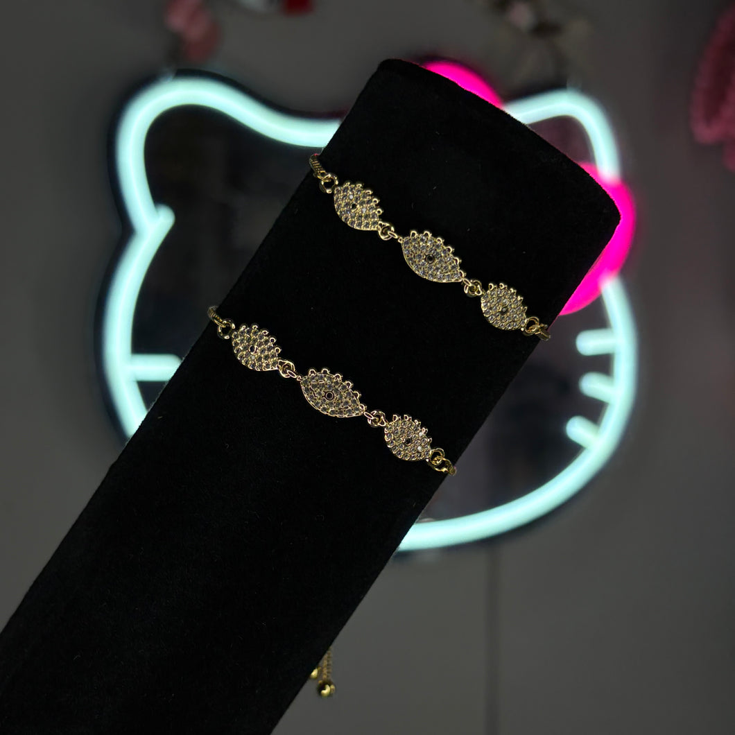 Gold Diamanté Adjustable Tennis Bracelet