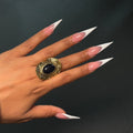 Gold & Black Adjustable Stone Ring