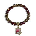 Red & Gold Lace Flutter Beaded Bracelet