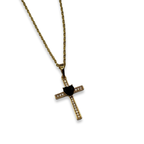 Black & Gold Lover Cross Necklace