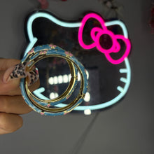 Load image into Gallery viewer, Little Girls Baby Blue &amp; Gold Etheral Beauté Patterned Bangle
