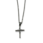 Silver Dainty Grace Cross Diamantè Necklace