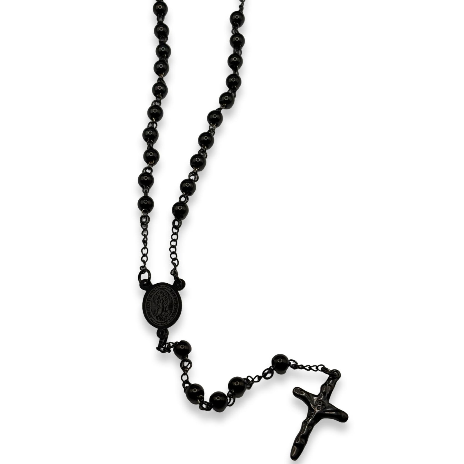 Black Medium Rosary (Non Tarnish)