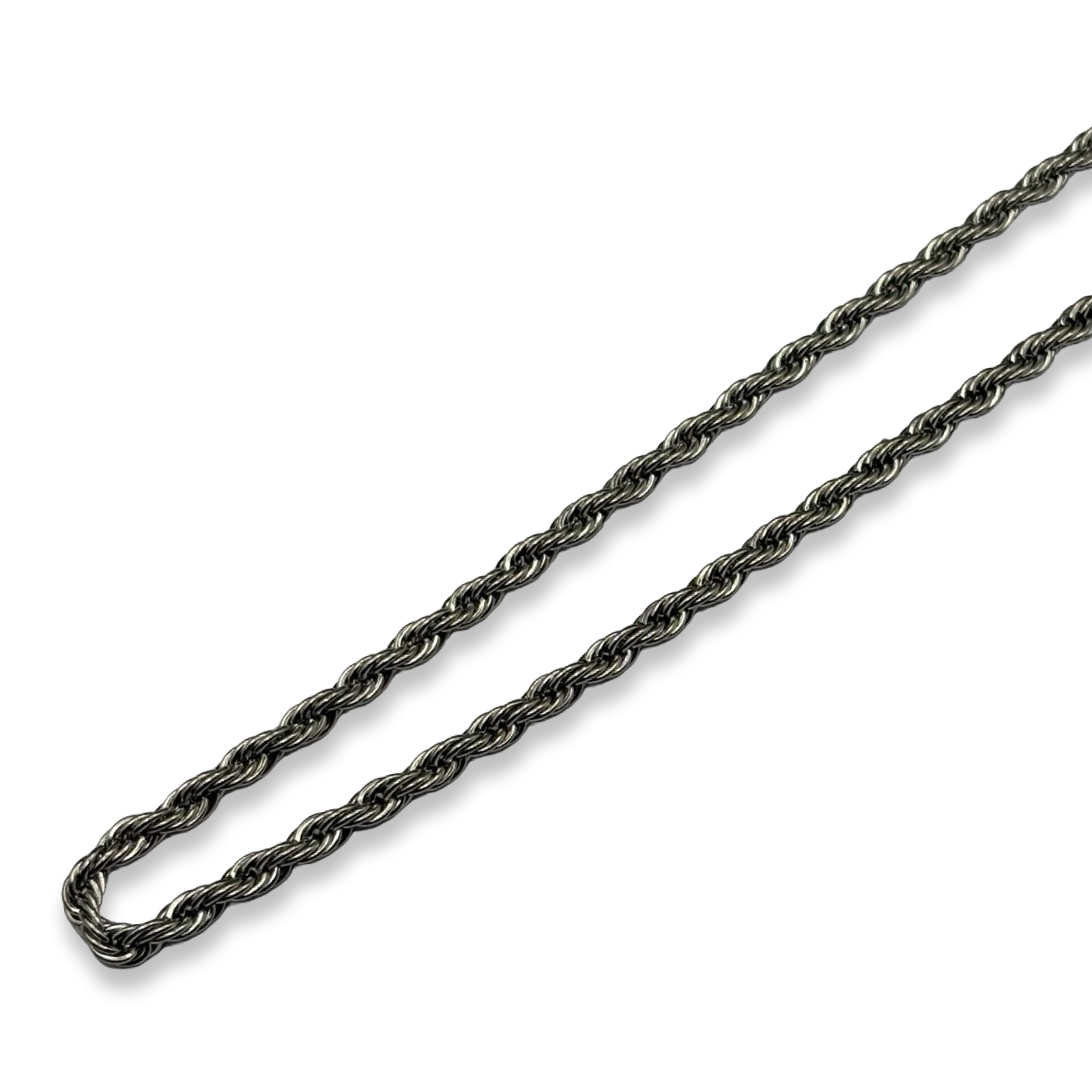 Silver Mini Rope Link Necklace 16inches