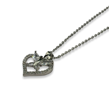Load image into Gallery viewer, Silver Mariposita Heart Diamond Dainty Necklace

