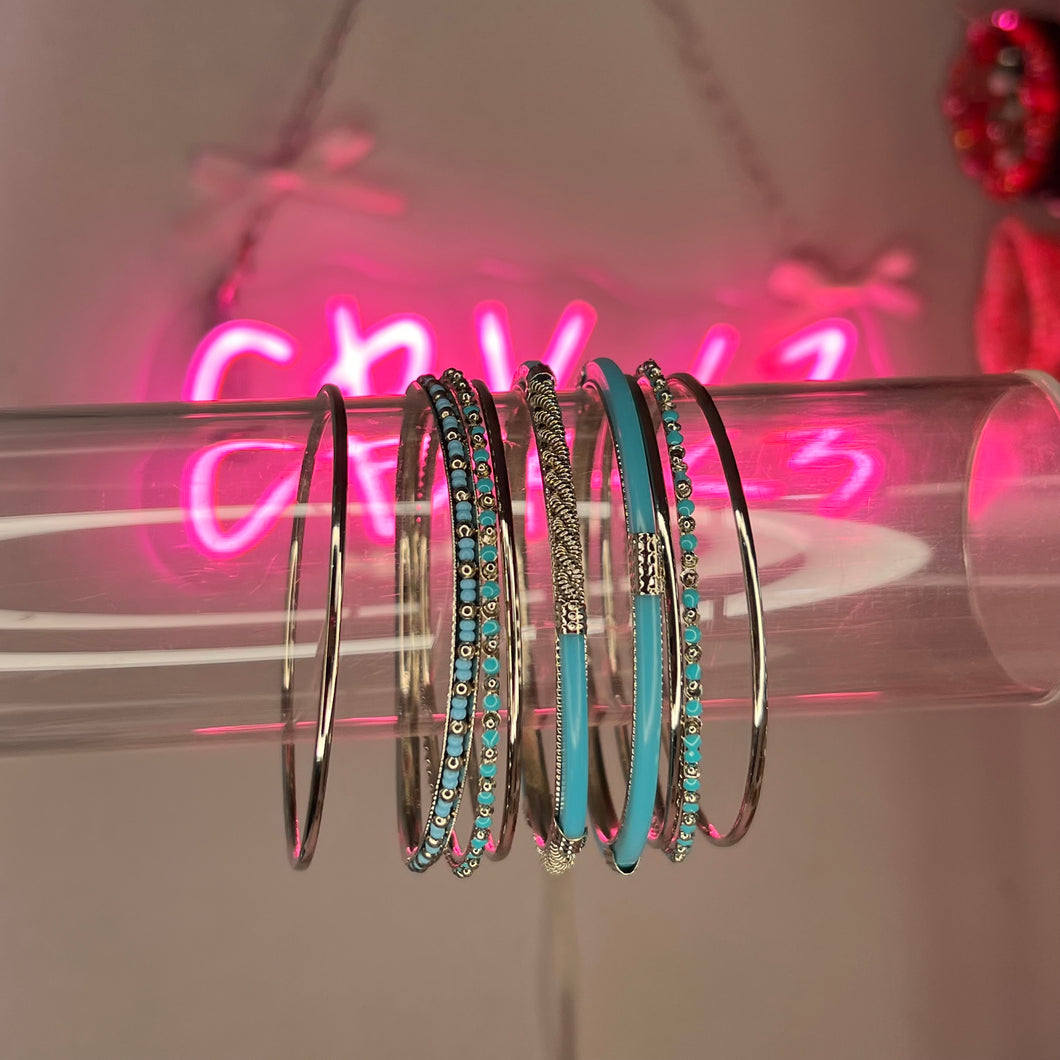Silver Bahama Mama Bangle Stack