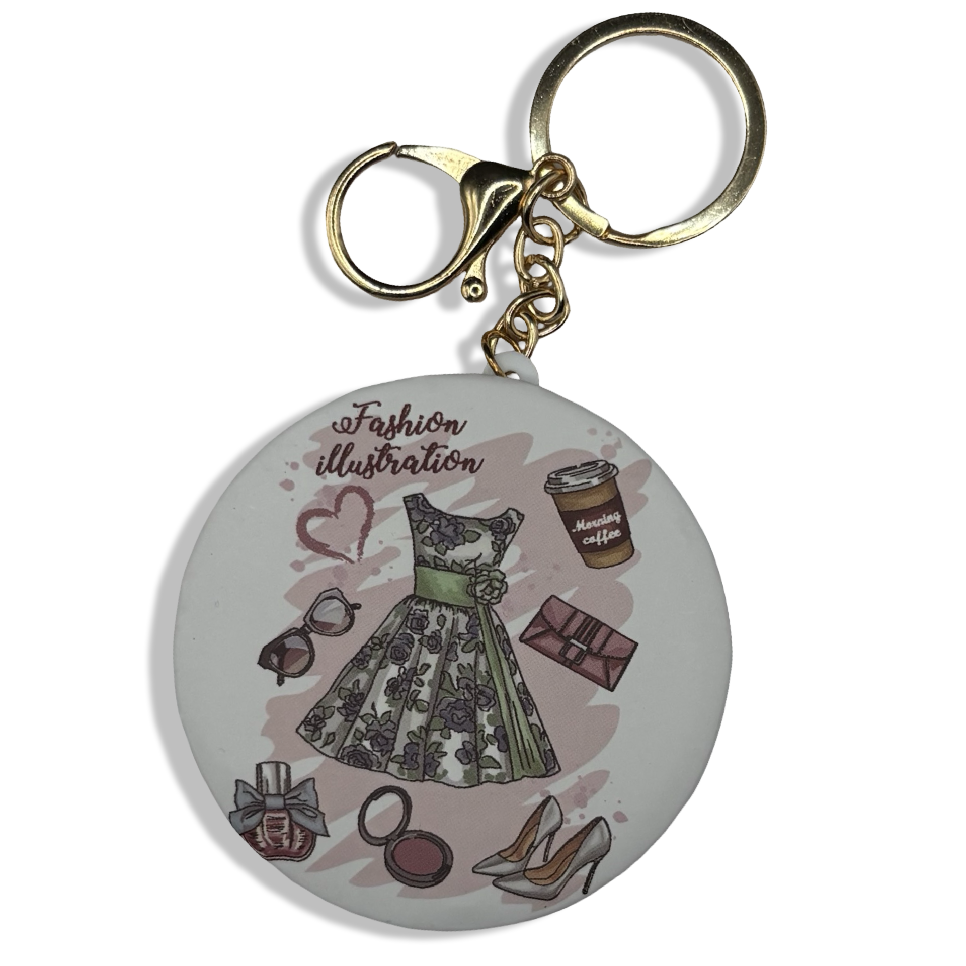 Pink Girlie Compact Mirror Purse Charm