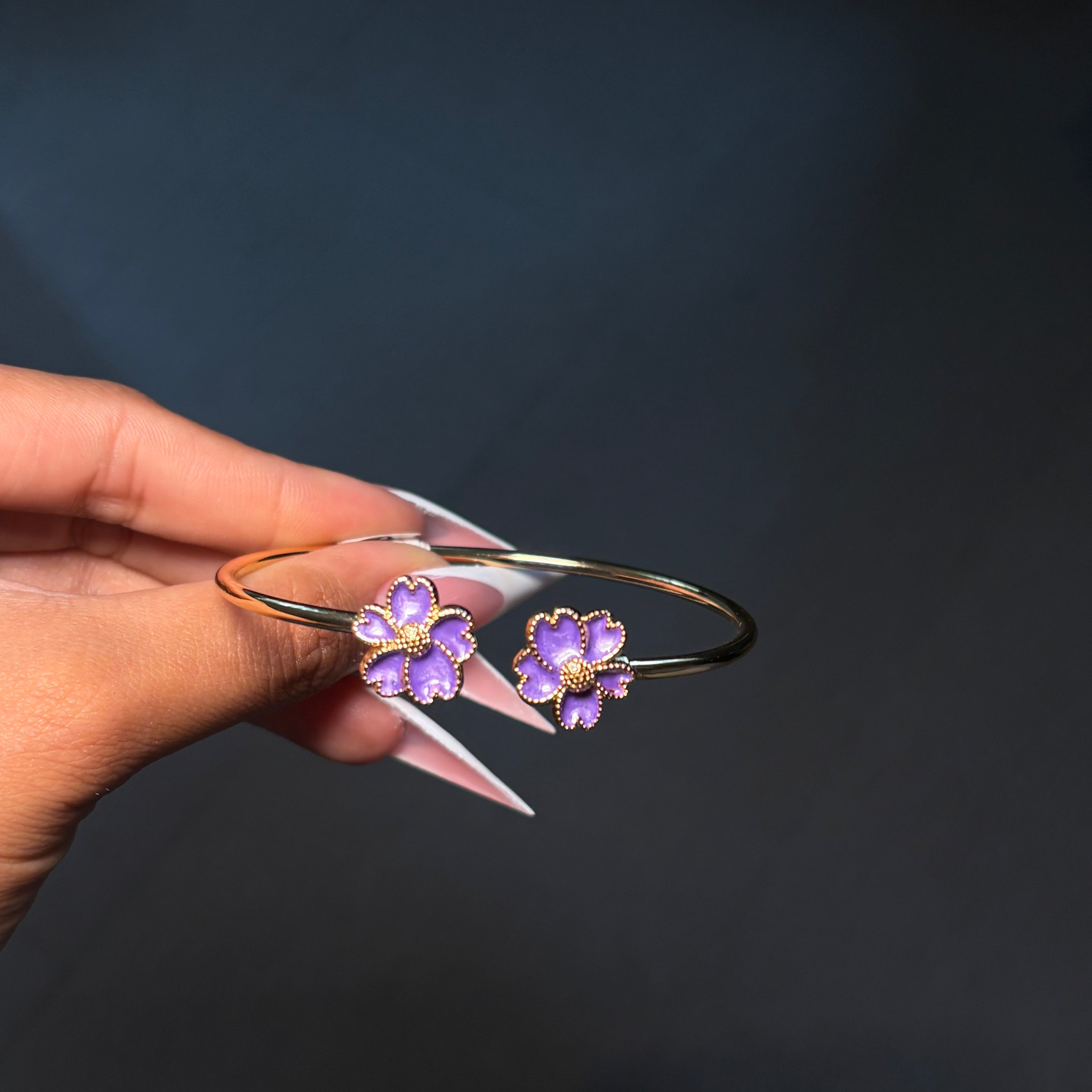 Gold & Purple Flora Cuff