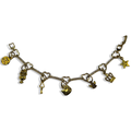 Just A Girlie 🎀👑Gold Heart Diamond Link Charm Bracelet