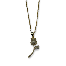 Load image into Gallery viewer, Gold Fleur Diamond Dainty Necklace
