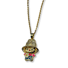 Load image into Gallery viewer, Gold &amp; Pink Flower Bubu Necklace
