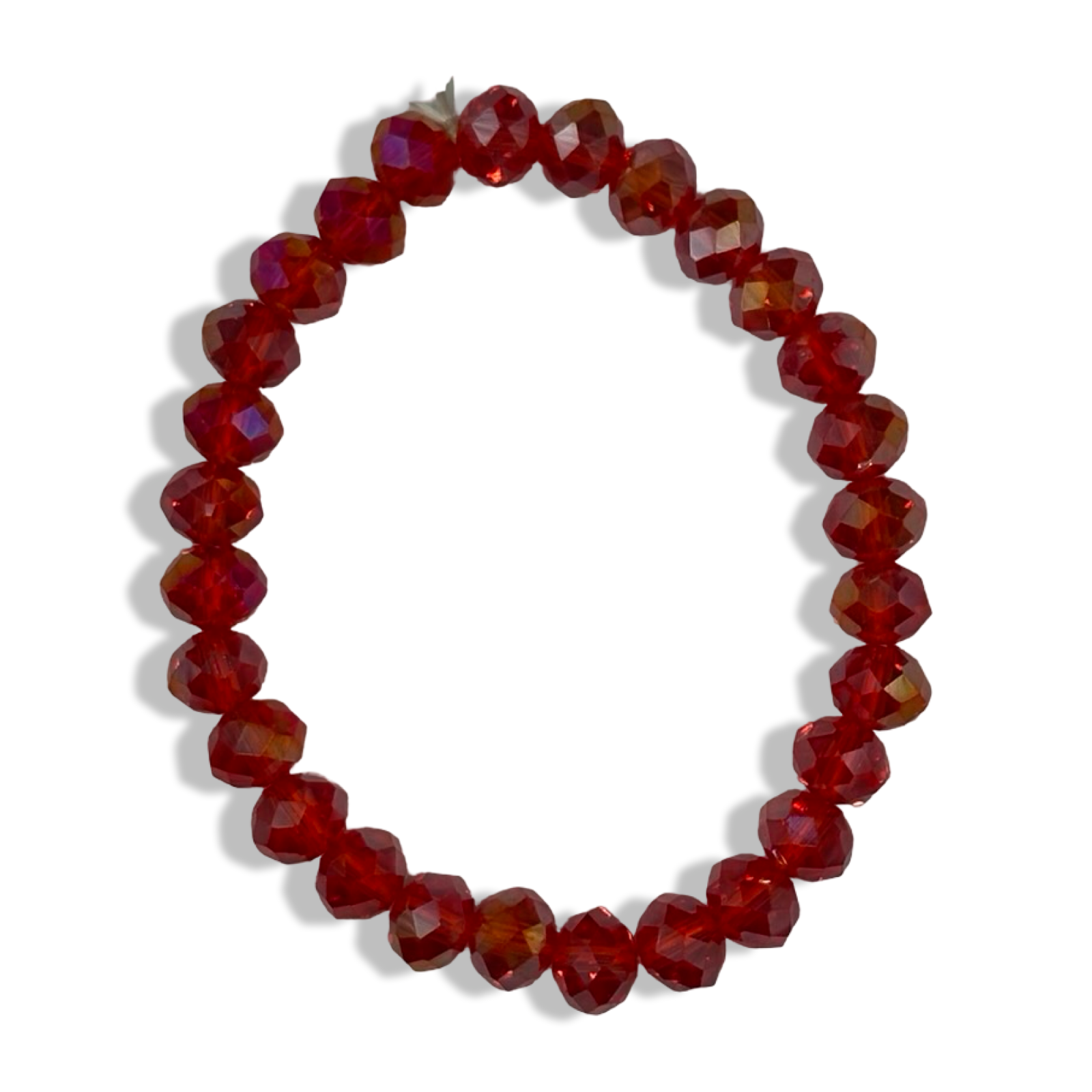 Red 6mm Sparkle Basic Beaded Bracelet