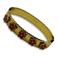 Gold & Red Daisy Bangle ✿