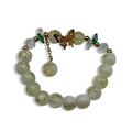 Pale Yellow & Gold Flutter Dangle Beaded Bracelet