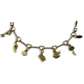 Vlogger Baddie 📸🎀 Gold Heart Diamond Link Charm Bracelet
