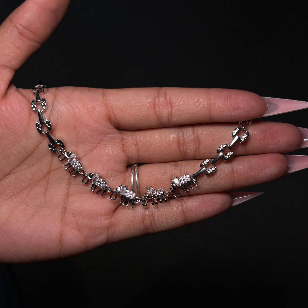 Silver Diamanté Elephant Tennis Bracelet