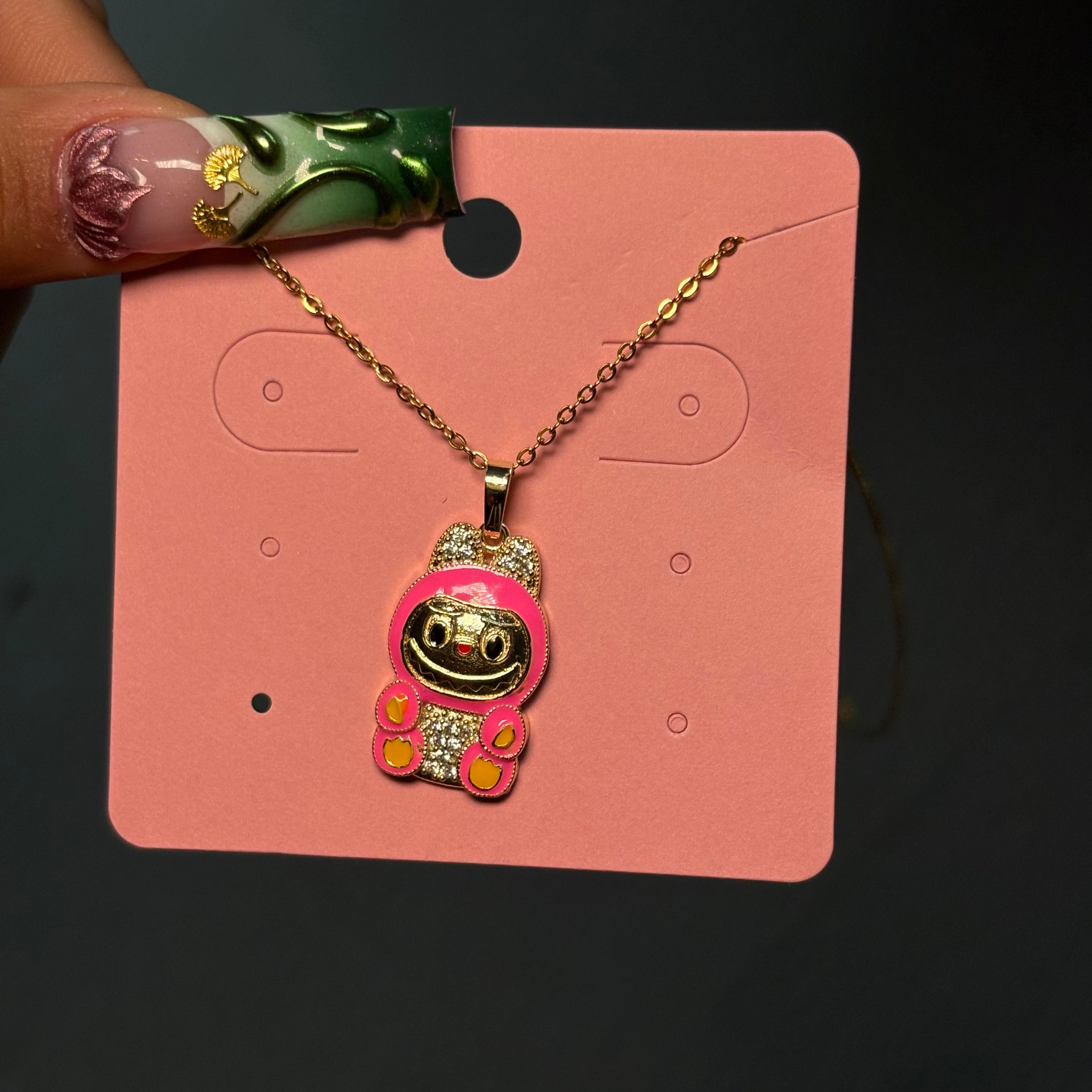 Gold & Hot Pink Bubu Necklace