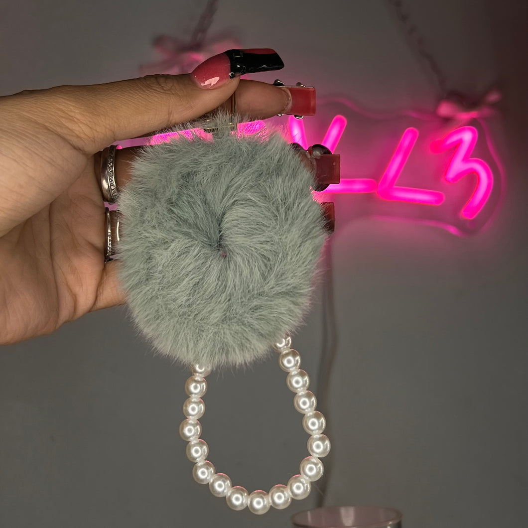 Mint Green Pearl Pom Pom Keychain/ Purse Charm