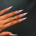 Size 7 Gold Chrome Cross 2pc Ring Set