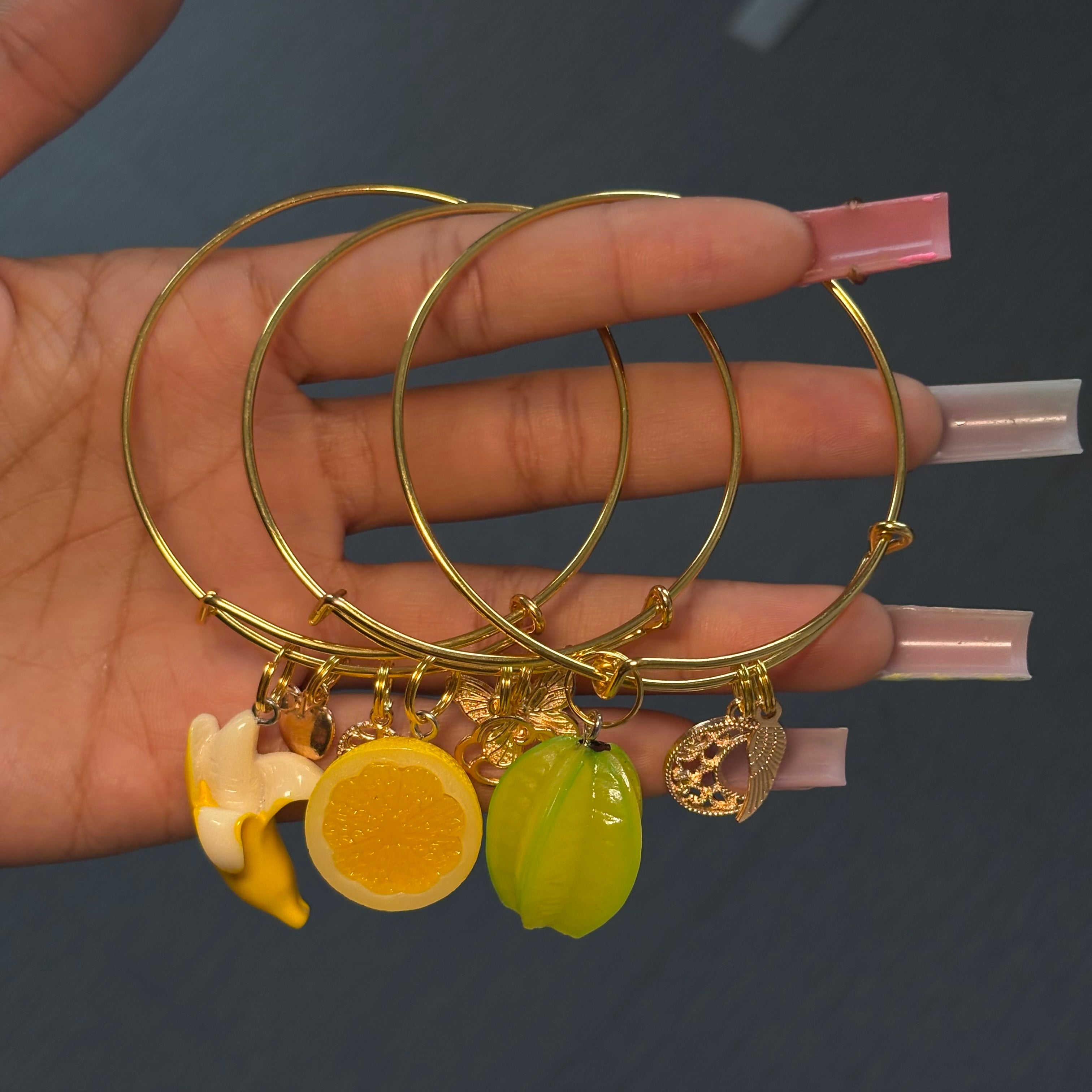 Tropical 🍌🍋⭐️ Gold 3PC Bangle Stack