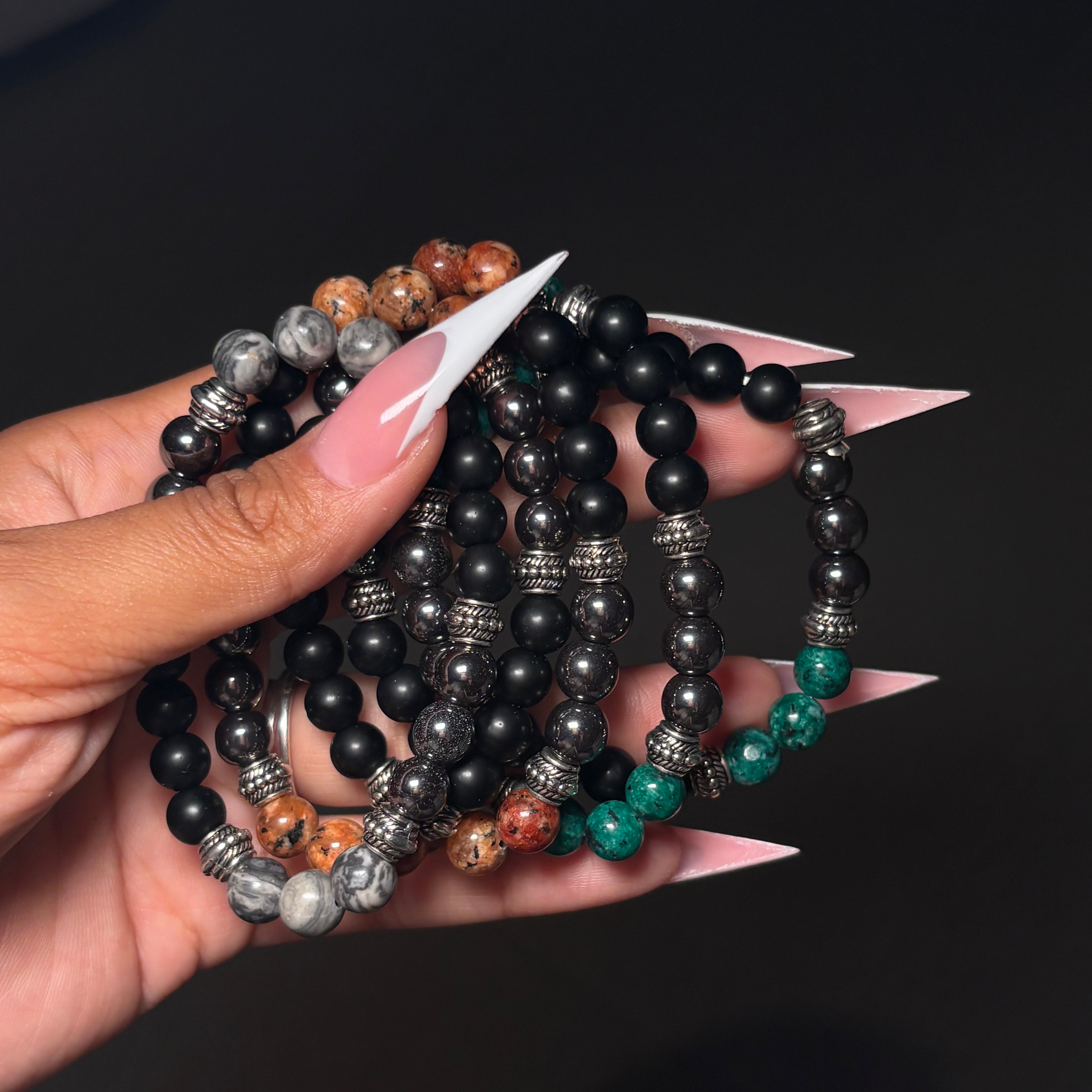 Mixed Crystal & Black 2.0 Beaded Bracelet