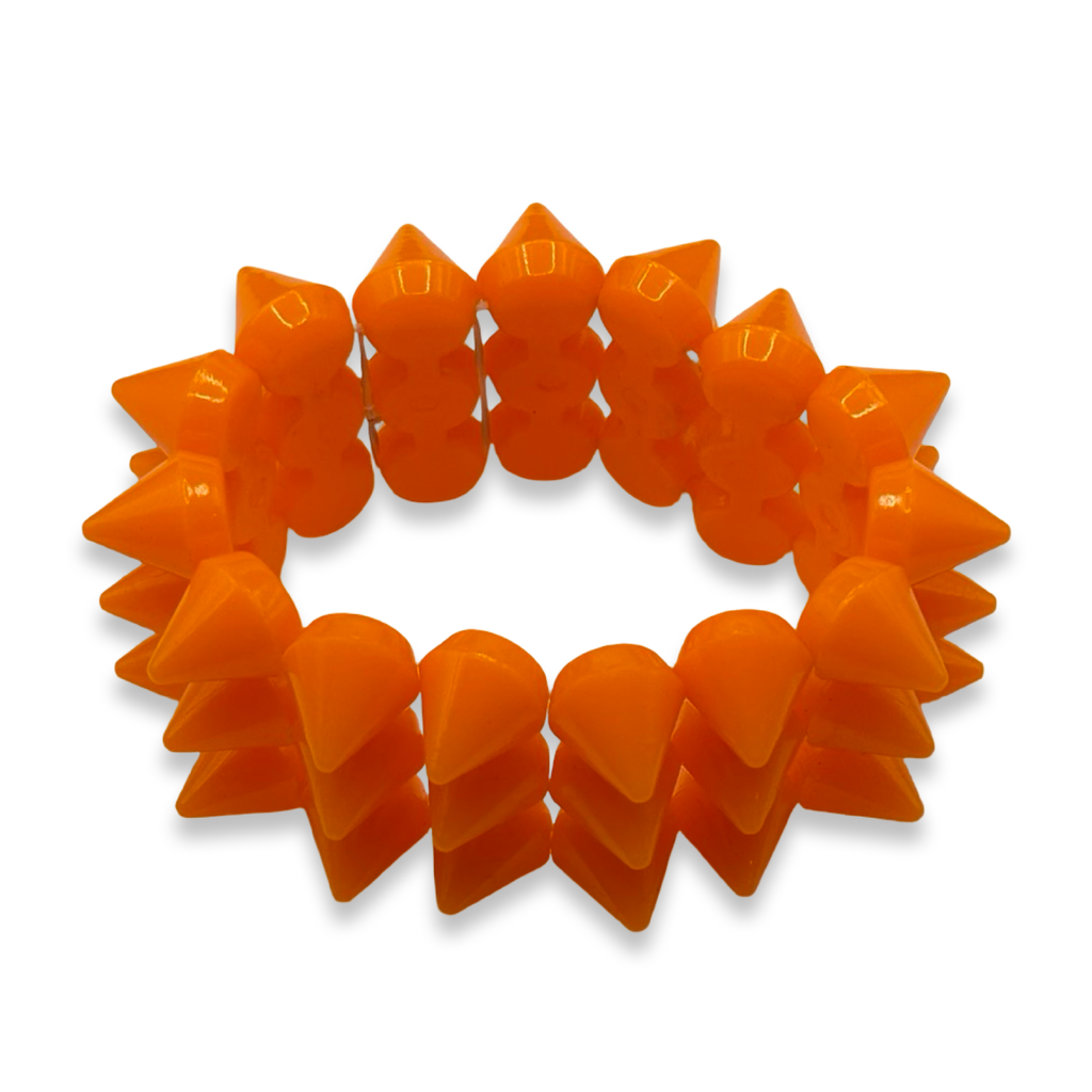 Orange Y2K Spike Beaded Bracelet