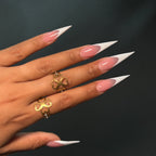 Gold Diamond Klover Adjustable Ring