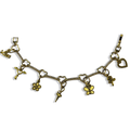 Ballerina Babe 🩰Gold Heart Diamond Link Charm Bracelet
