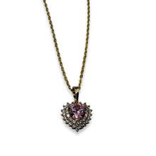 Load image into Gallery viewer, Pink &amp; Gold Sweetheart Dainty Necklace
