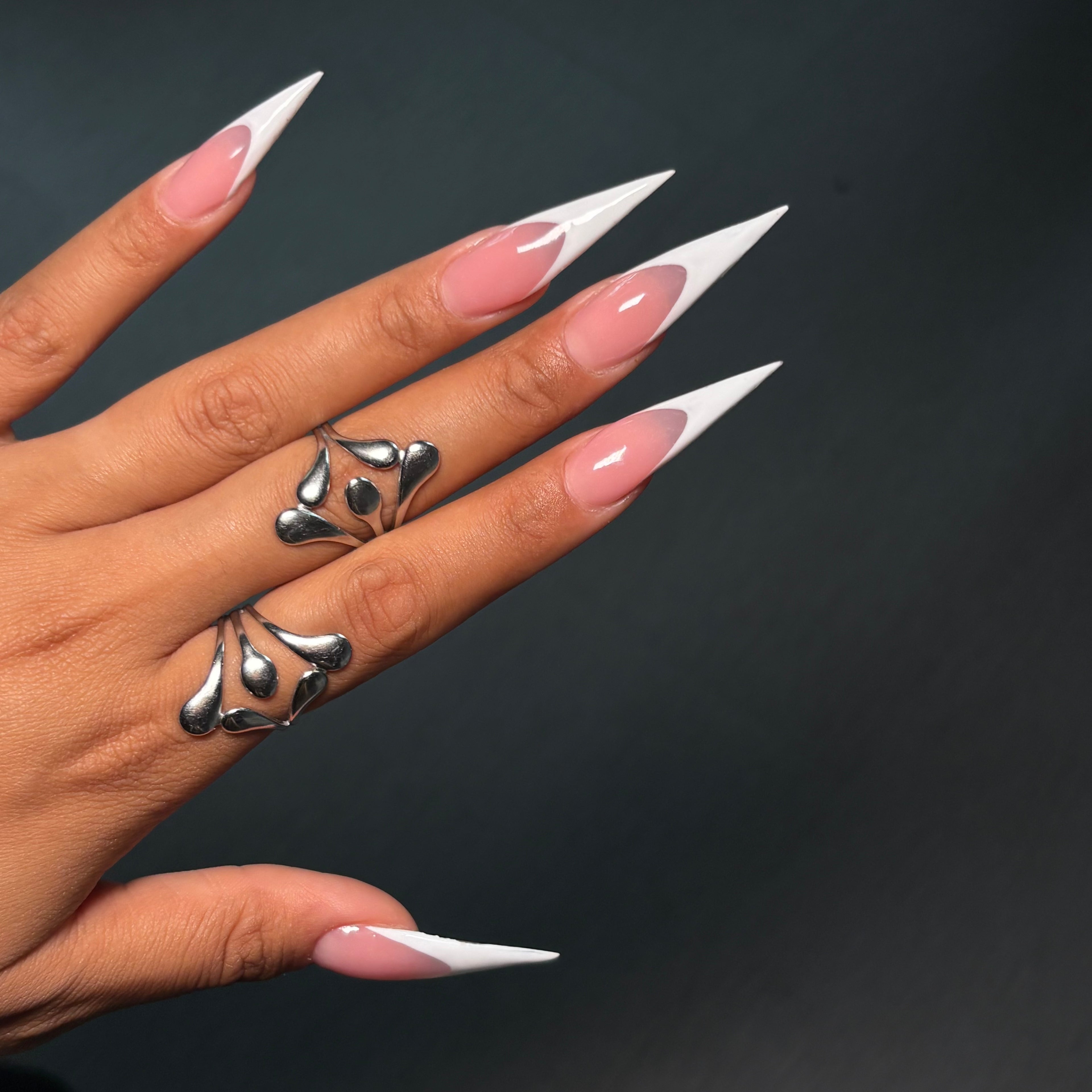 Silver Abstract Girlie Adjustable Ring