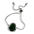 Silver Diamanté Green Buddha Adjustable Tennis Bracelet