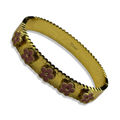Gold & Pink Daisy Bangle ✿