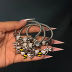 Silver Bumble Bee Spring Charm Bracelet