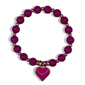 Hot Pink & Gold Heart Gem Basic Beaded Brave
