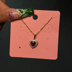 Red & Gold Sweetheart Dainty Necklace