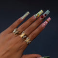 Gold Adjustable Diamond Flutter Ring