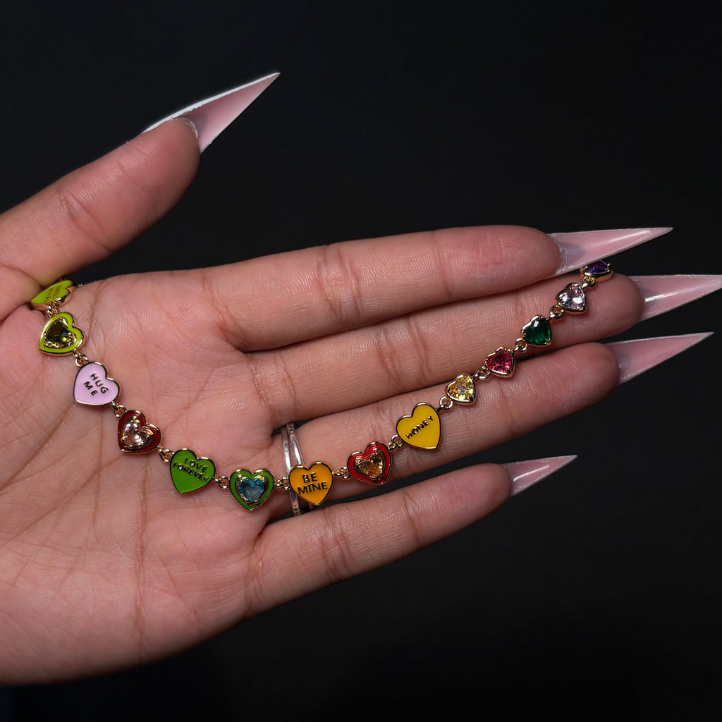 Gold Sweetheart Tennis Bracelet