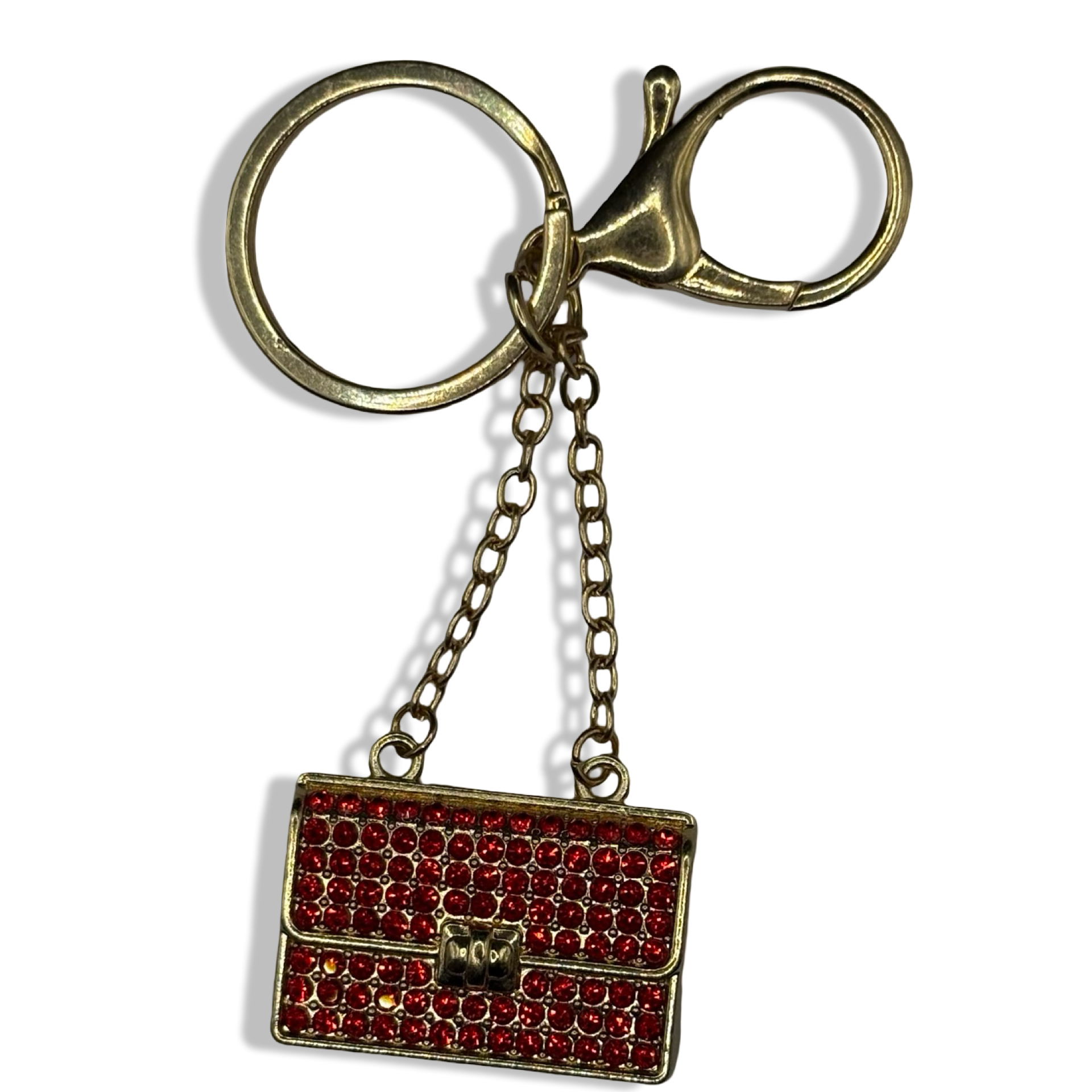 Gold & Red Channelie Purse Charm