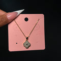 Gold Mini Diamantè Klover Necklace