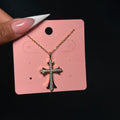 Gold Diamantè Pointed Cross Necklace