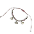 Pink & Silver  3 Hearts Adjustable String Bracelet