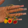 Watermelon Piña 🍉🍍 Gold 3PC Bangle Stack