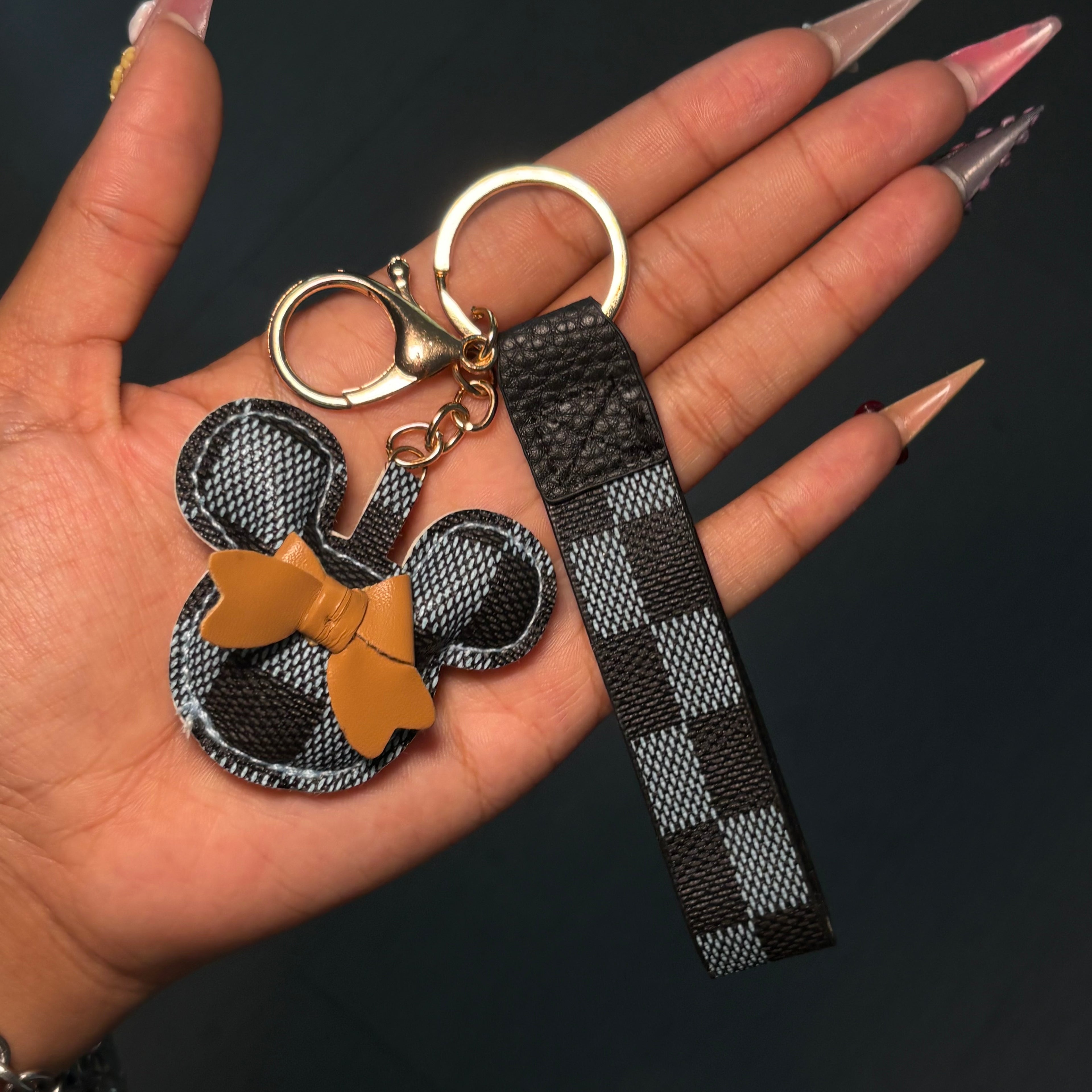 Brown & Black Plaid Girly Purse Charm