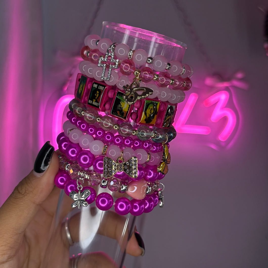 Pink Lover 10PC Meg Stack (Beaded Bracelet Set)